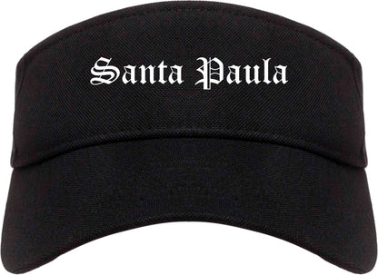 Santa Paula California CA Old English Mens Visor Cap Hat Black