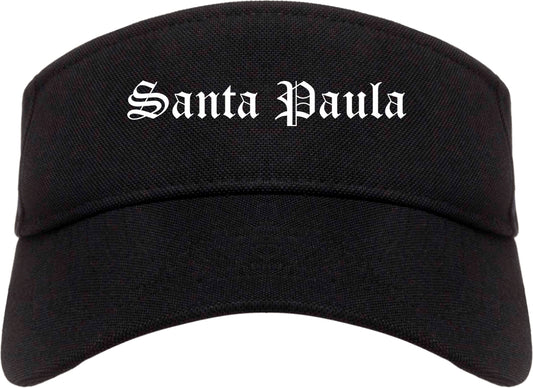 Santa Paula California CA Old English Mens Visor Cap Hat Black