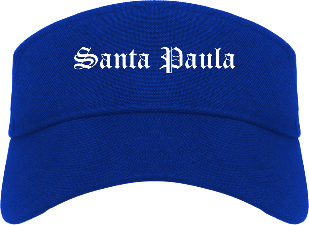 Santa Paula California CA Old English Mens Visor Cap Hat Royal Blue