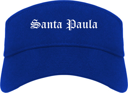 Santa Paula California CA Old English Mens Visor Cap Hat Royal Blue