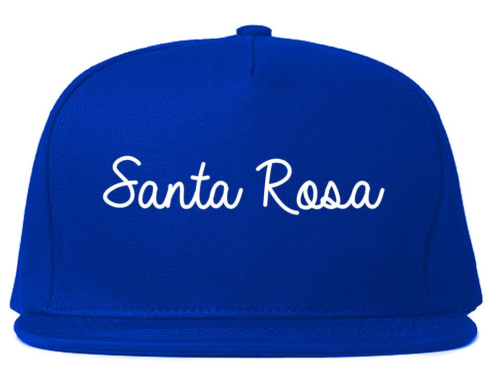 Santa Rosa California CA Script Mens Snapback Hat Royal Blue