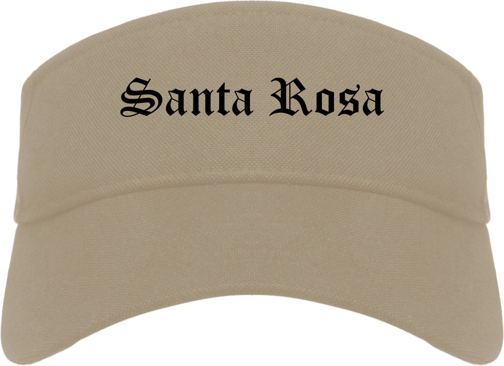 Santa Rosa California CA Old English Mens Visor Cap Hat Khaki