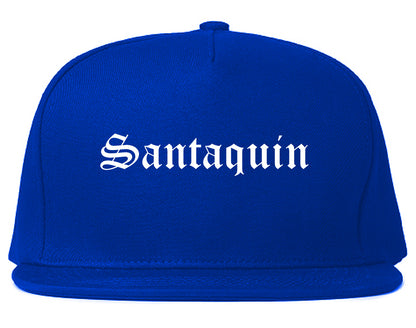 Santaquin Utah UT Old English Mens Snapback Hat Royal Blue