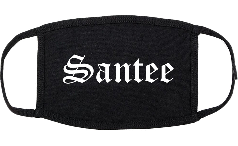 Santee California CA Old English Cotton Face Mask Black