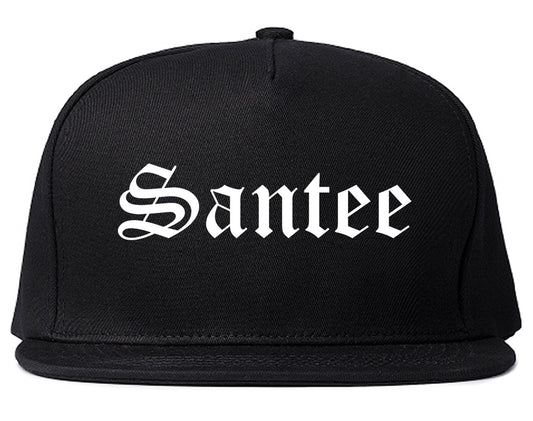 Santee California CA Old English Mens Snapback Hat Black