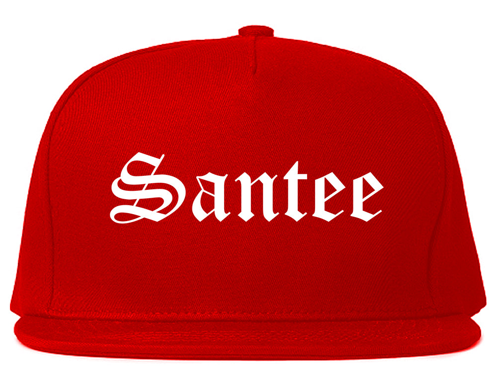 Santee California CA Old English Mens Snapback Hat Red