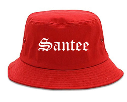 Santee California CA Old English Mens Bucket Hat Red