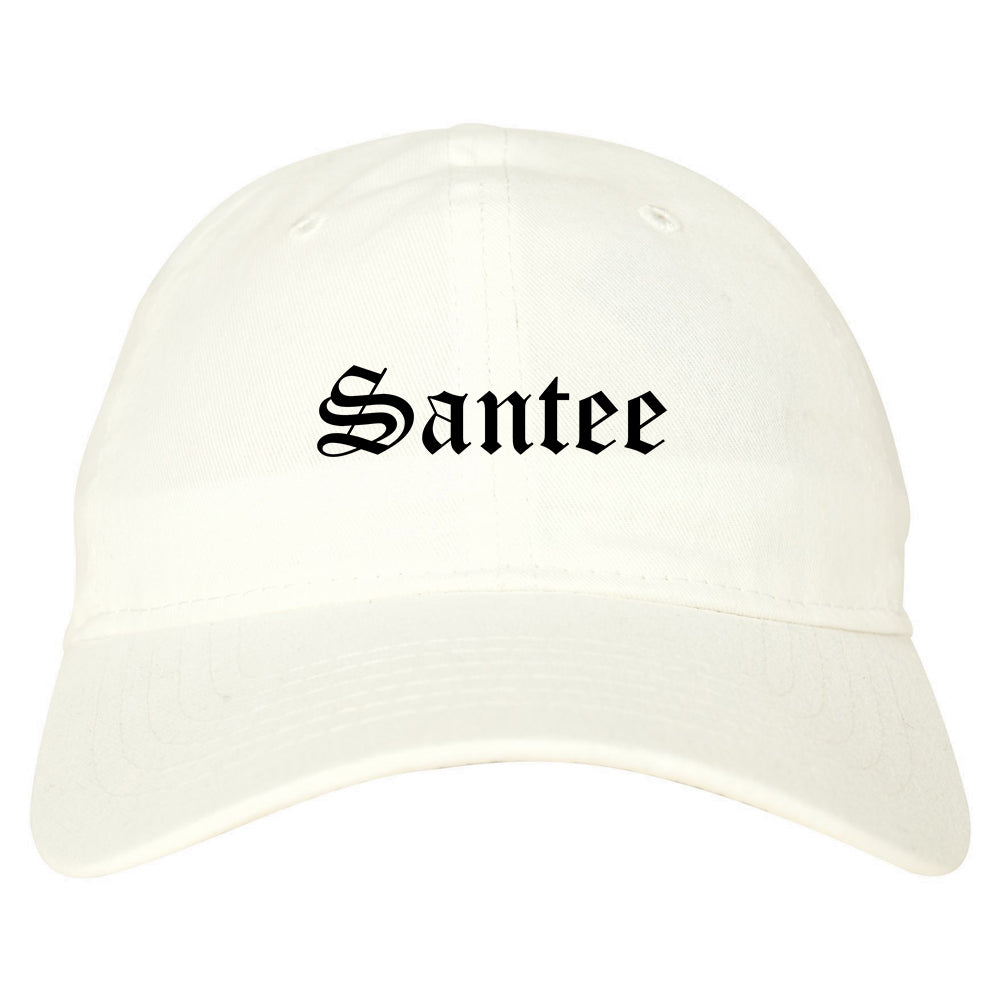 Santee California CA Old English Mens Dad Hat Baseball Cap White
