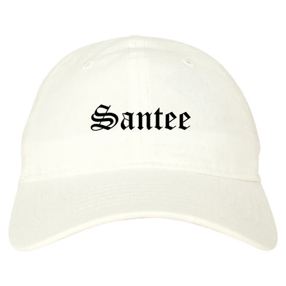 Santee California CA Old English Mens Dad Hat Baseball Cap White