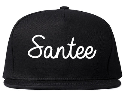 Santee California CA Script Mens Snapback Hat Black