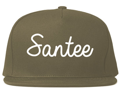 Santee California CA Script Mens Snapback Hat Grey