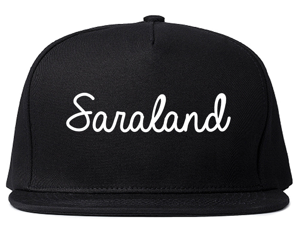 Saraland Alabama AL Script Mens Snapback Hat Black