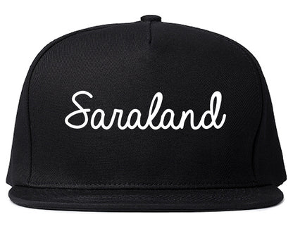 Saraland Alabama AL Script Mens Snapback Hat Black