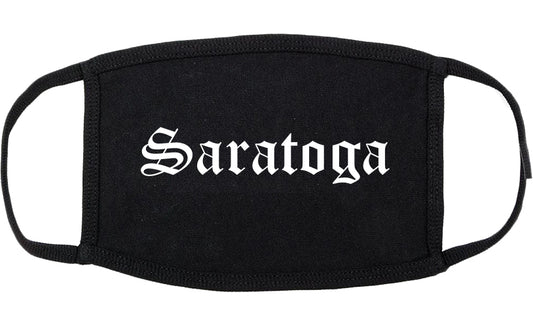 Saratoga California CA Old English Cotton Face Mask Black