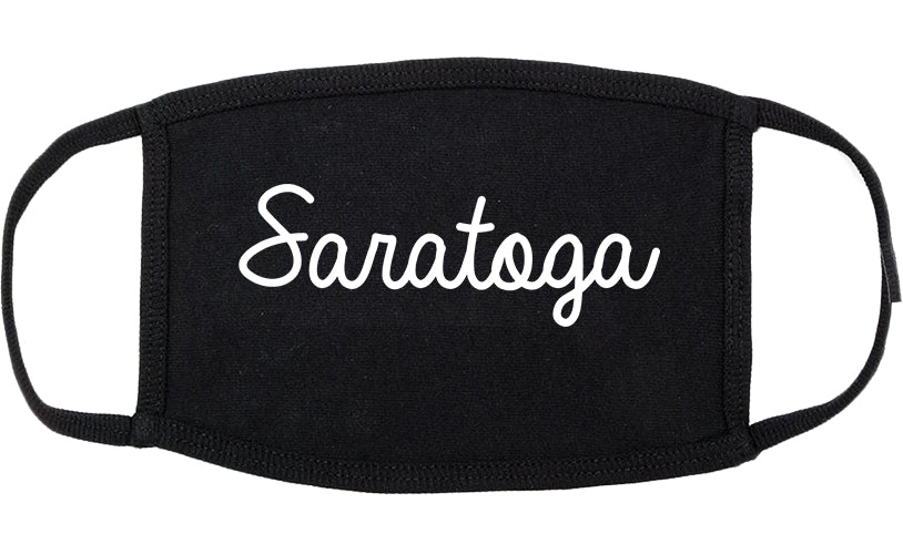 Saratoga California CA Script Cotton Face Mask Black