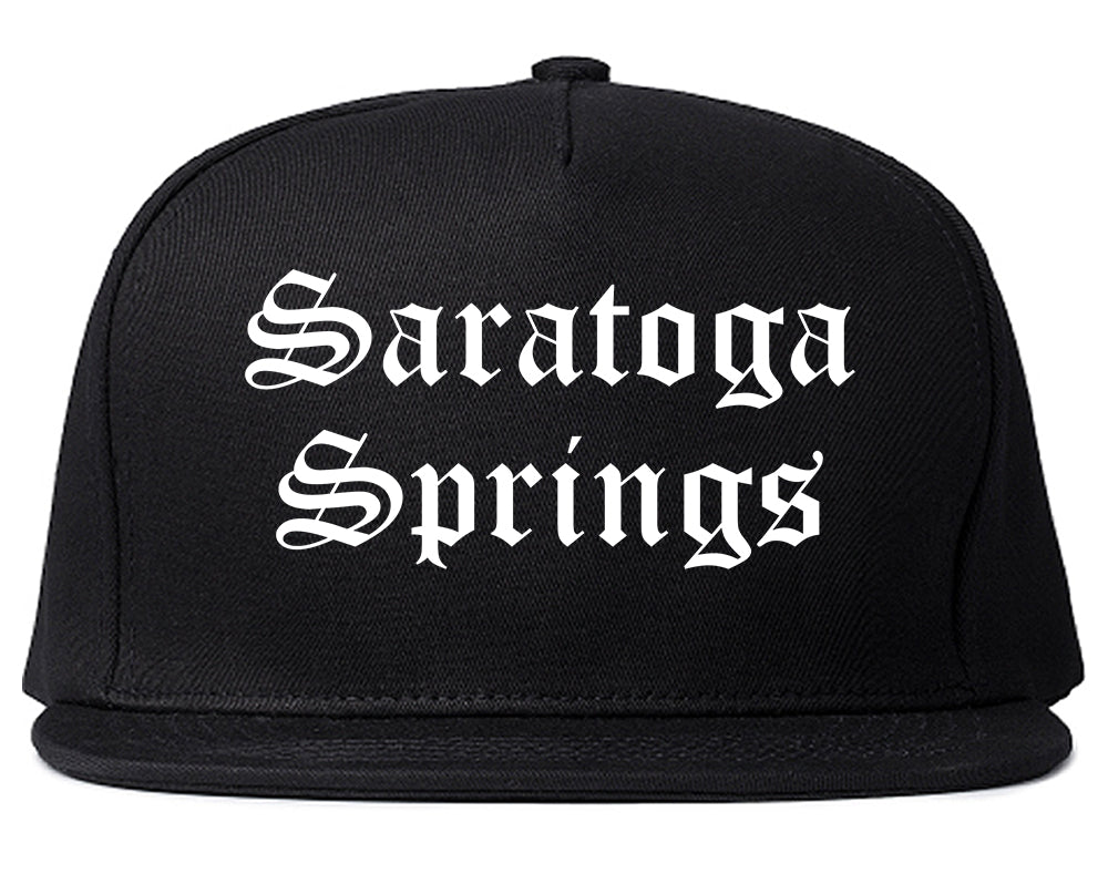 Saratoga Springs Utah UT Old English Mens Snapback Hat Black