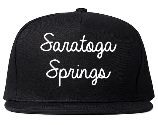 Saratoga Springs Utah UT Script Mens Snapback Hat Black