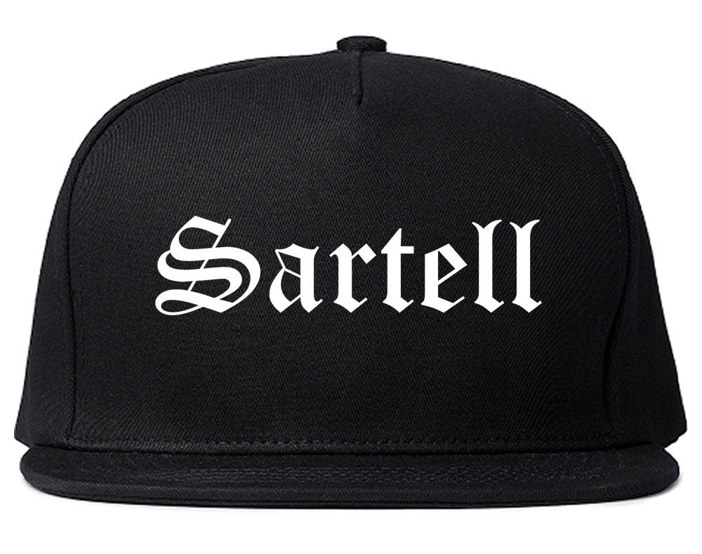 Sartell Minnesota MN Old English Mens Snapback Hat Black