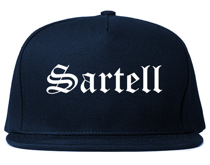 Sartell Minnesota MN Old English Mens Snapback Hat Navy Blue