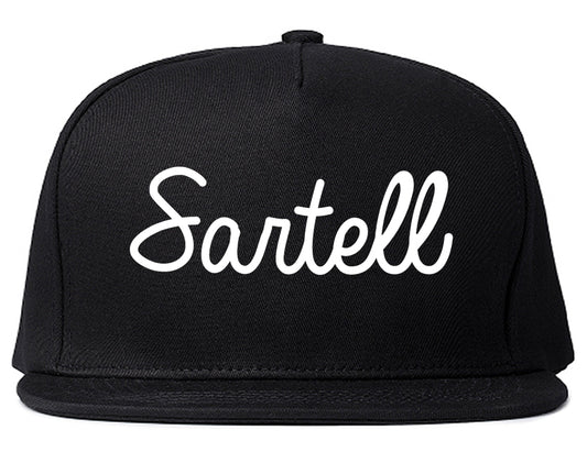 Sartell Minnesota MN Script Mens Snapback Hat Black
