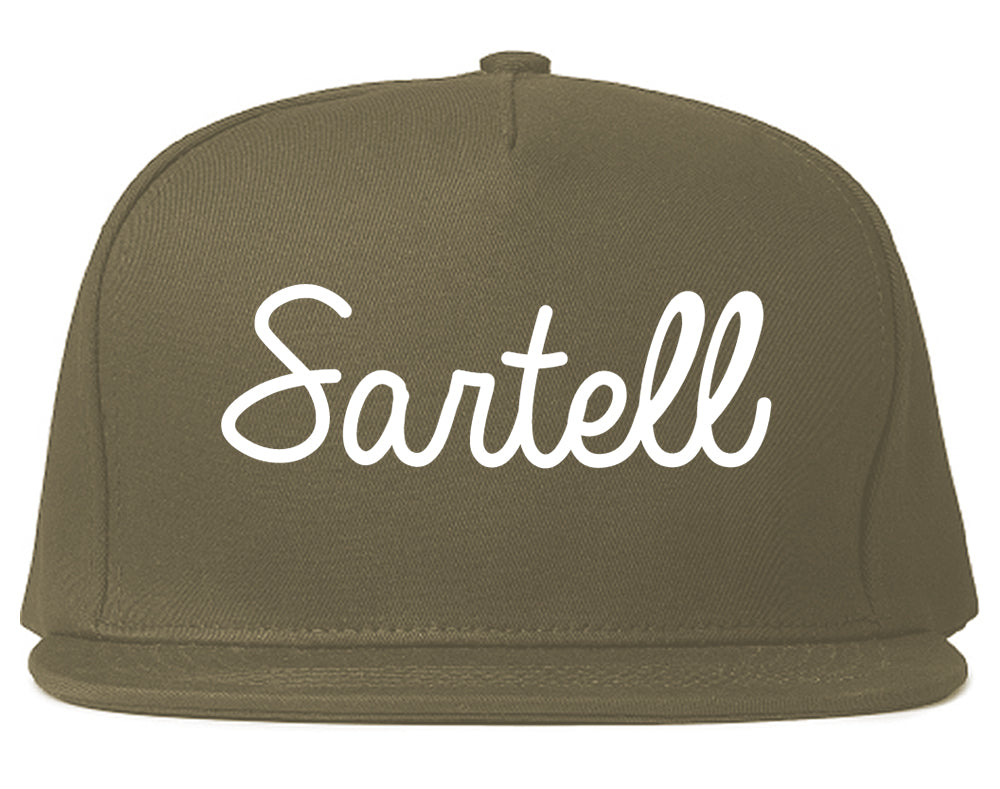 Sartell Minnesota MN Script Mens Snapback Hat Grey
