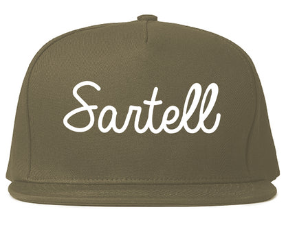 Sartell Minnesota MN Script Mens Snapback Hat Grey