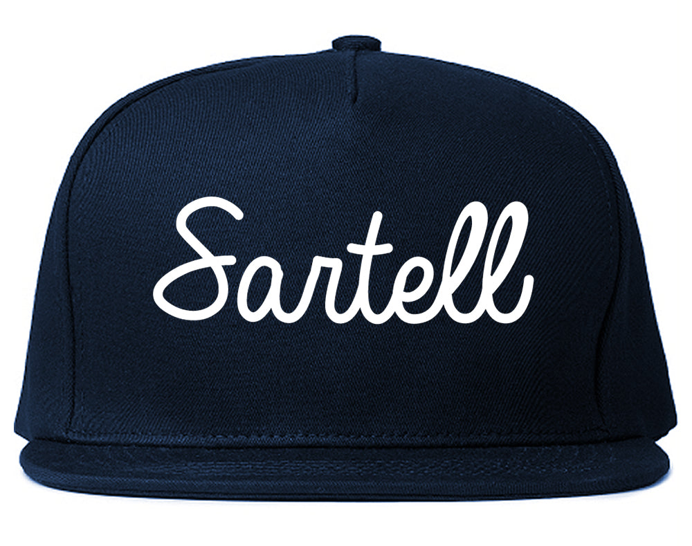 Sartell Minnesota MN Script Mens Snapback Hat Navy Blue