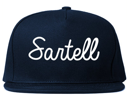 Sartell Minnesota MN Script Mens Snapback Hat Navy Blue