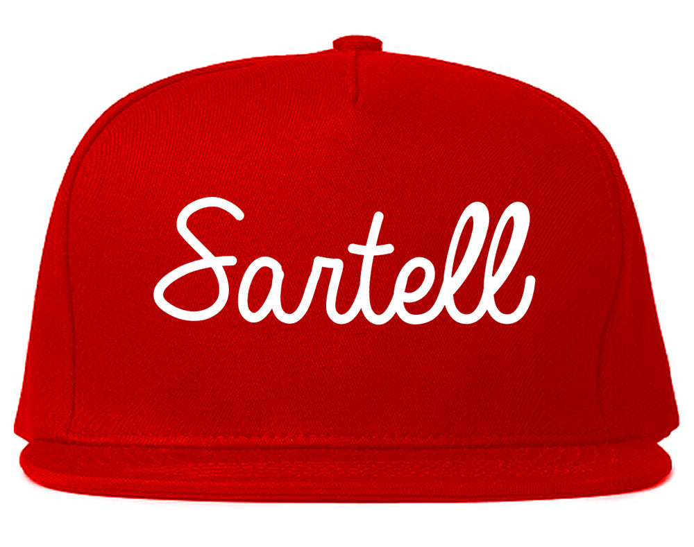 Sartell Minnesota MN Script Mens Snapback Hat Red