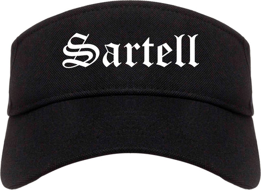 Sartell Minnesota MN Old English Mens Visor Cap Hat Black