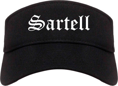 Sartell Minnesota MN Old English Mens Visor Cap Hat Black