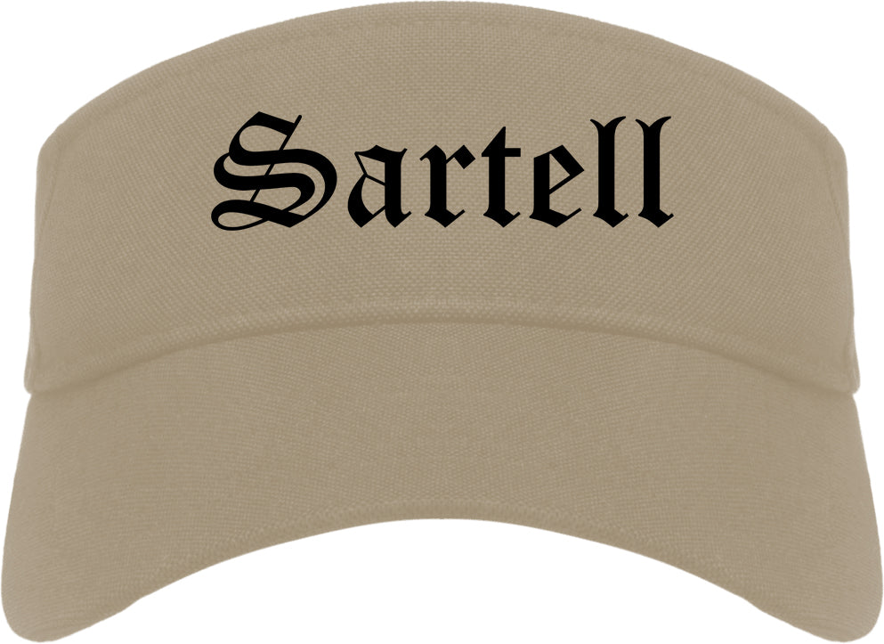 Sartell Minnesota MN Old English Mens Visor Cap Hat Khaki