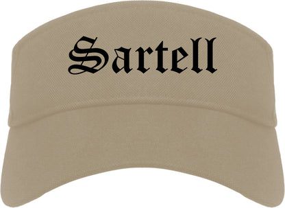 Sartell Minnesota MN Old English Mens Visor Cap Hat Khaki