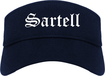 Sartell Minnesota MN Old English Mens Visor Cap Hat Navy Blue