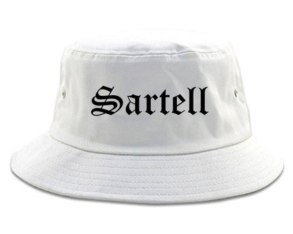 Sartell Minnesota MN Old English Mens Bucket Hat White
