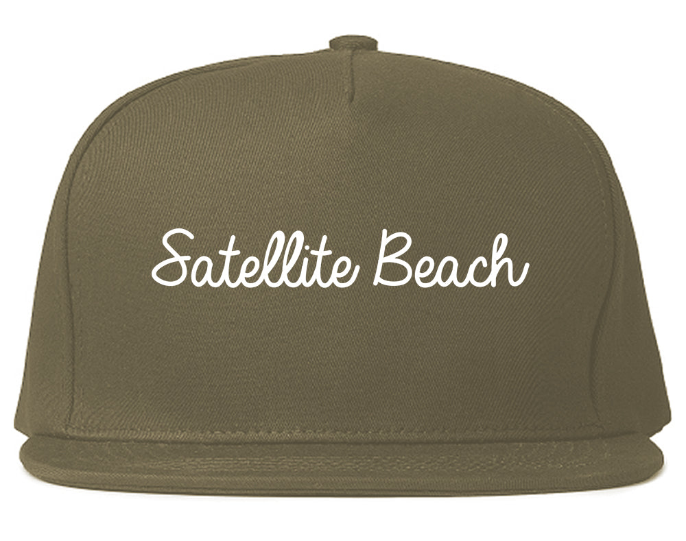 Satellite Beach Florida FL Script Mens Snapback Hat Grey
