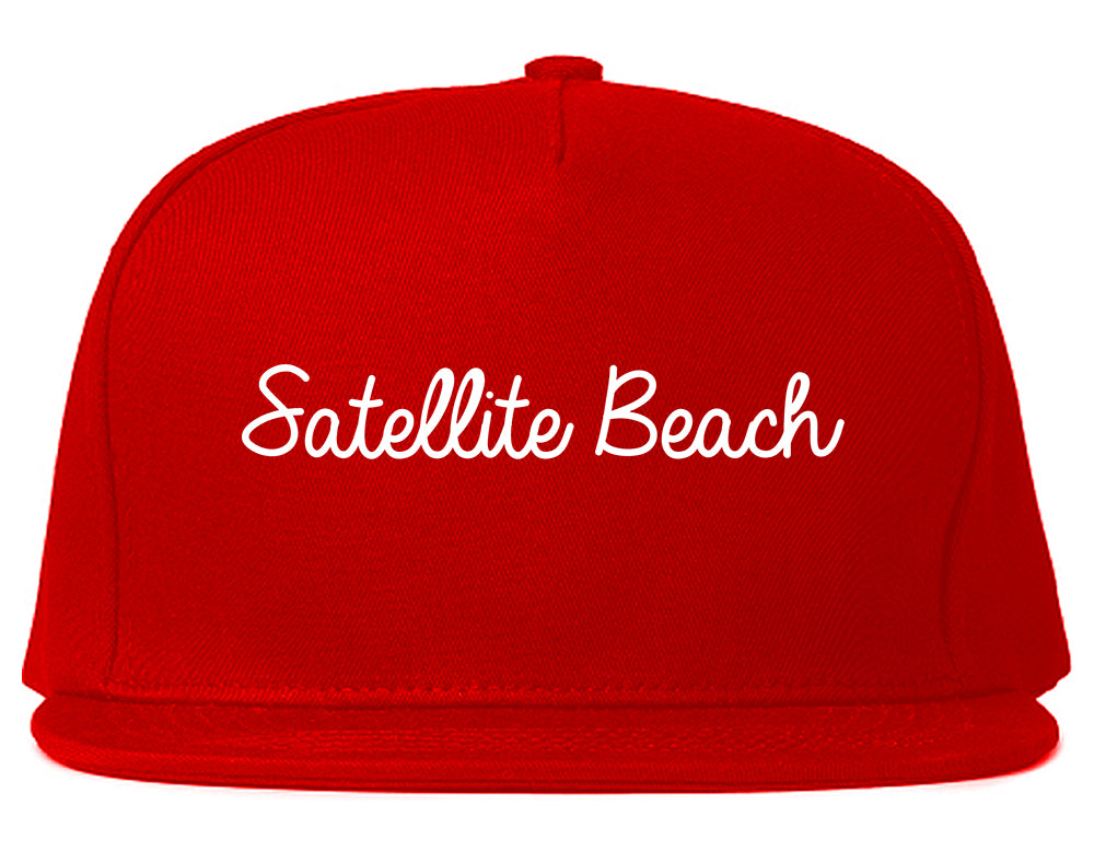 Satellite Beach Florida FL Script Mens Snapback Hat Red