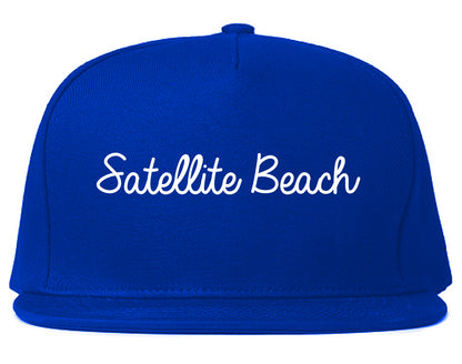 Satellite Beach Florida FL Script Mens Snapback Hat Royal Blue