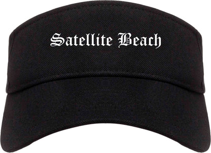 Satellite Beach Florida FL Old English Mens Visor Cap Hat Black