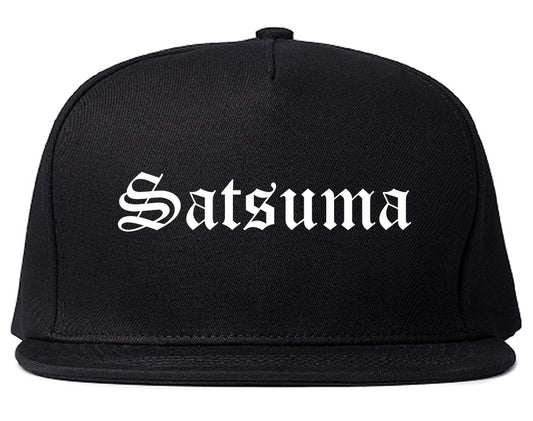 Satsuma Alabama AL Old English Mens Snapback Hat Black