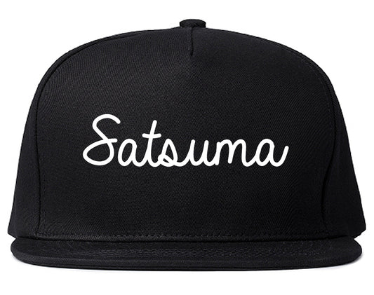 Satsuma Alabama AL Script Mens Snapback Hat Black
