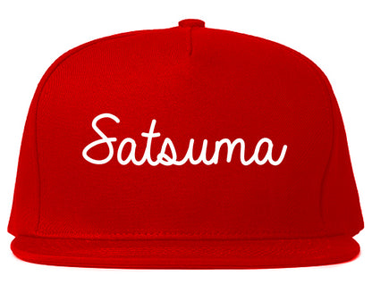 Satsuma Alabama AL Script Mens Snapback Hat Red