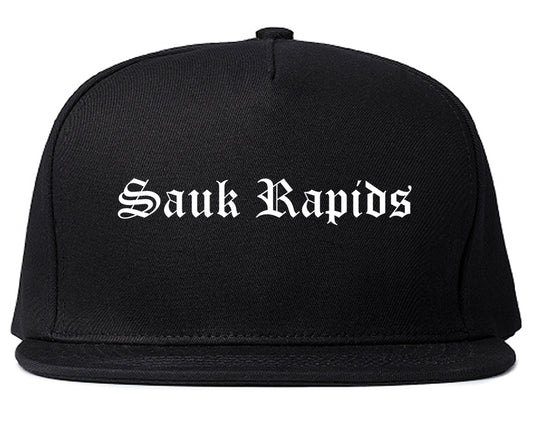 Sauk Rapids Minnesota MN Old English Mens Snapback Hat Black