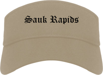 Sauk Rapids Minnesota MN Old English Mens Visor Cap Hat Khaki