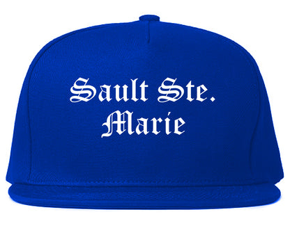 Sault Ste. Marie Michigan MI Old English Mens Snapback Hat Royal Blue