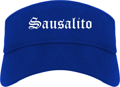 Sausalito California CA Old English Mens Visor Cap Hat Royal Blue