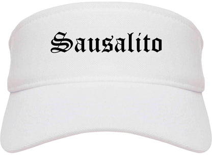 Sausalito California CA Old English Mens Visor Cap Hat White