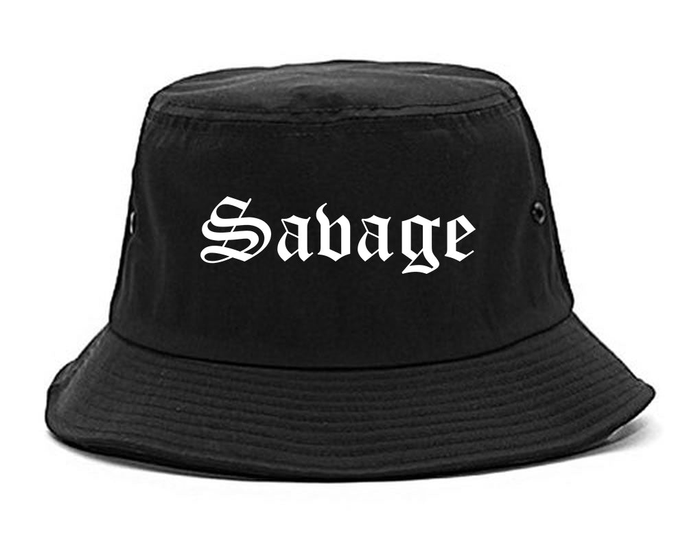 Savage Minnesota MN Old English Mens Bucket Hat Black