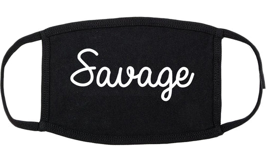 Savage Minnesota MN Script Cotton Face Mask Black