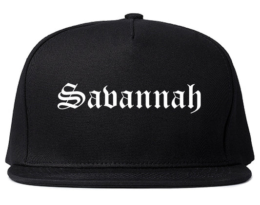 Savannah Georgia GA Old English Mens Snapback Hat Black